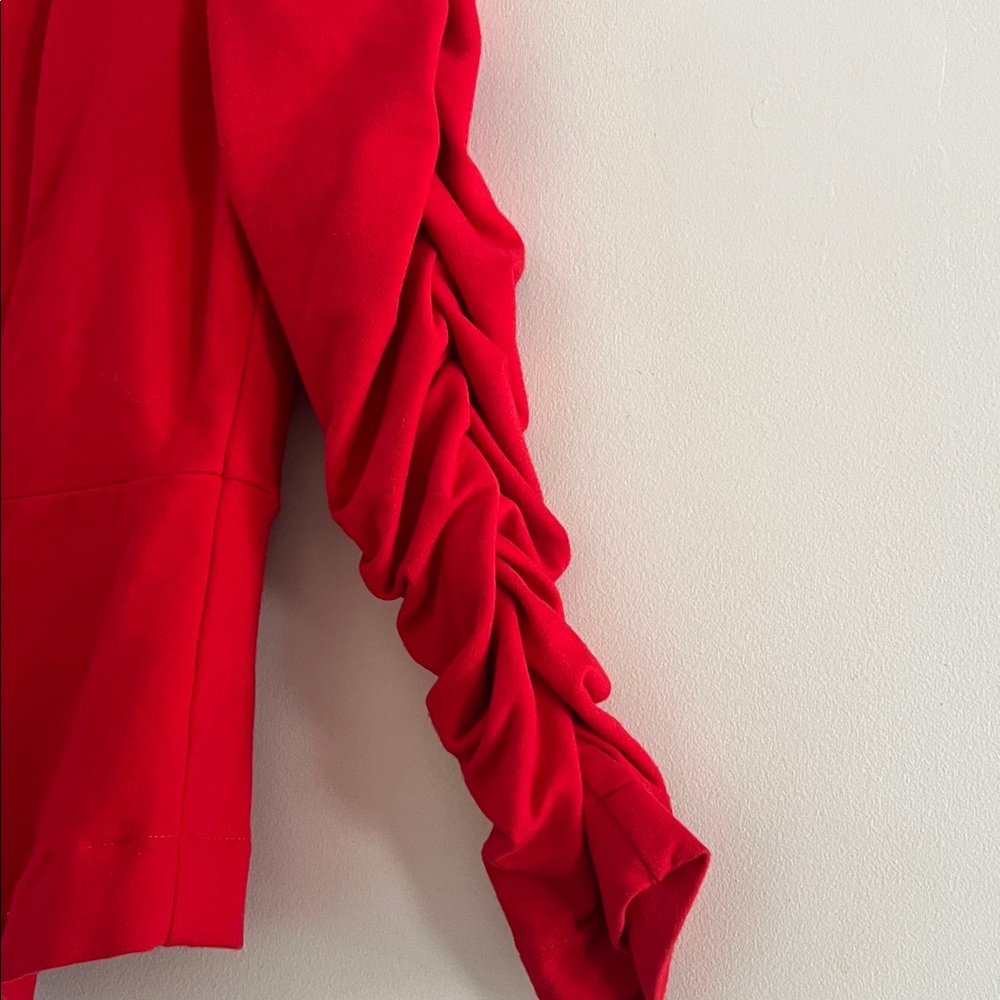 JohnPaulRichard Chic Tangerine Zip Up Jacket Ruched Sleeves Size S - Picture 5 of 10